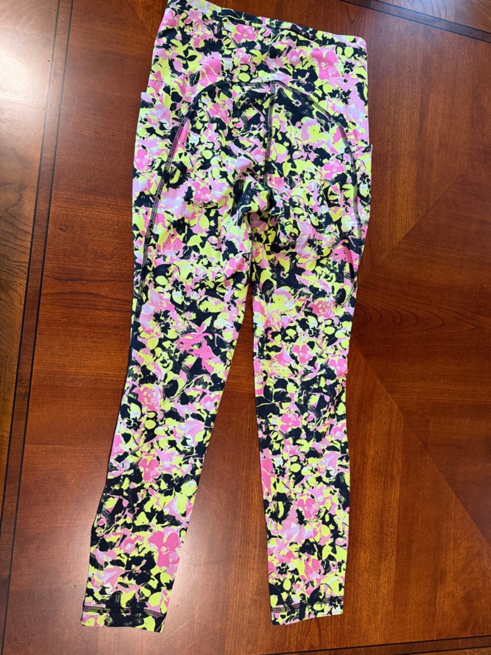 Lululemon Leggings Pink, Yellow & Black Size 4 - Picture 2 of 6